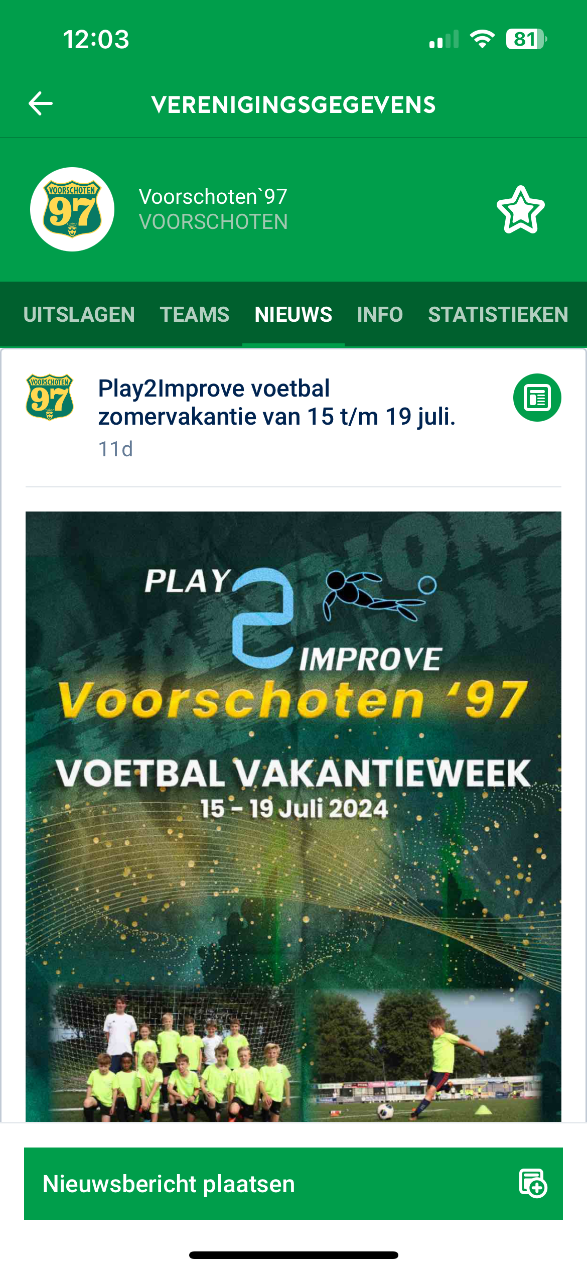 verenigingnieuws